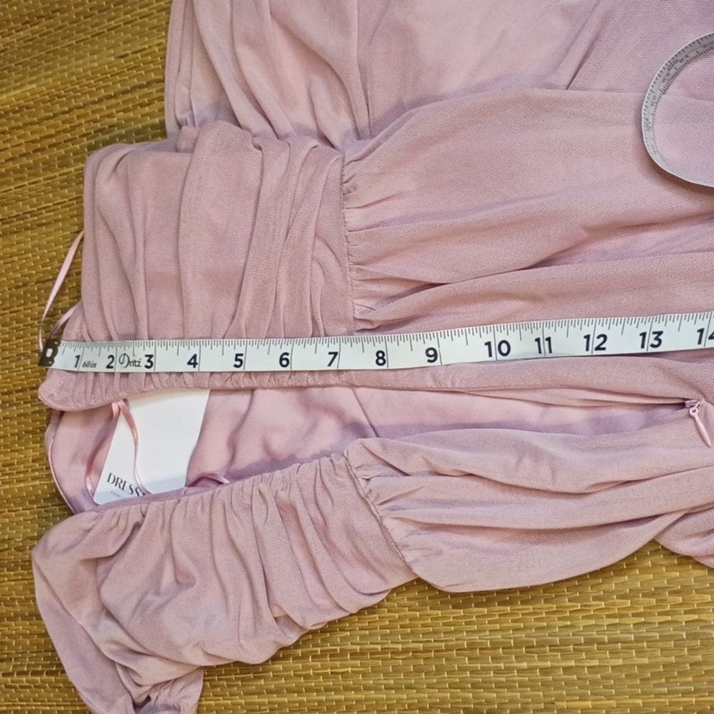 Strapless Ruched Maxi Dress in Soft Pink - Picture 11 of 14